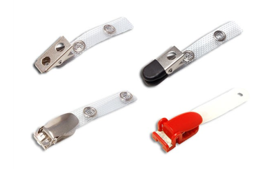 Badge holder strap clips