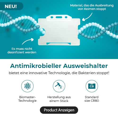 Transparenter antimikrobieller Ausweishalter – Querformat
